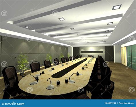 3d Computer Render Illustration Of Conference Room Stock Illustration