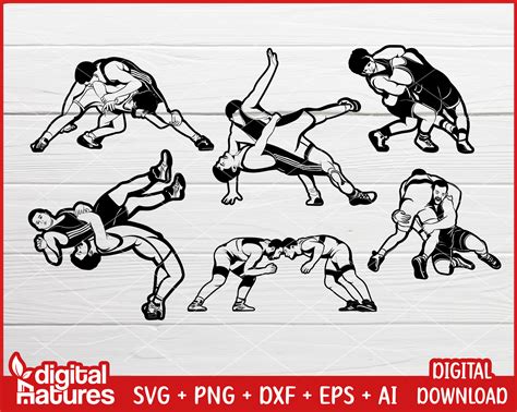 Wrestling Svg File 6 Wrestlers Sports Svg Wrestler Svg Etsy