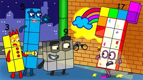 Download Numberblocks 17 Failed To Paint Picture Art On The Wall