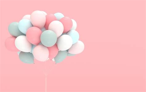 Premium Photo A Bunch Of Pastel Colored Balloons On Pink Background