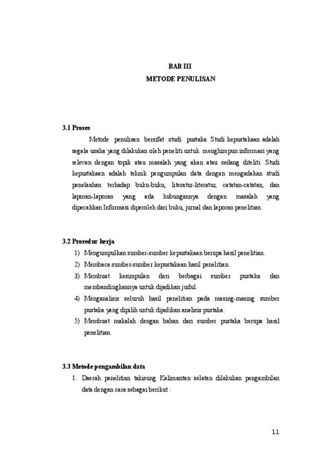 Contoh Penulisan Metode Penelitian Dalam Karya Ilmiah Riset