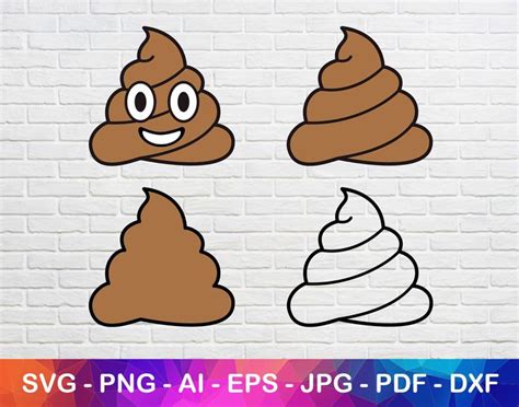 Three Poop Faces With Different Expressions On Them