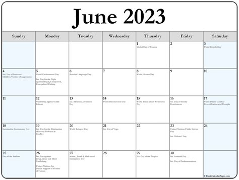 June 2023 With Holidays Calendar Hot Sex Picture