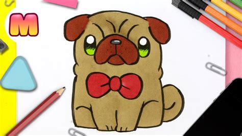 COMO DIBUJAR UN PERRO PUG KAWAII Como Dibujar Un Perro Facil Paso A