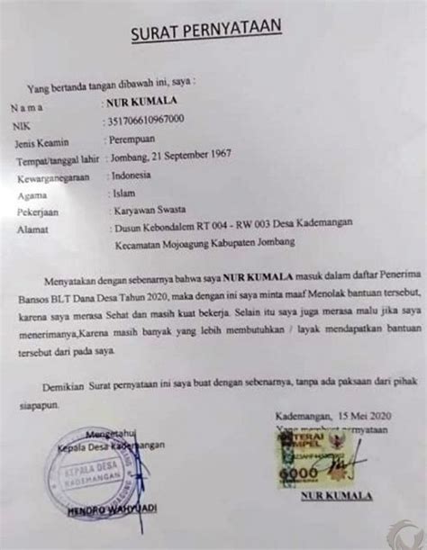 Detail Contoh Surat Pernyataan Penolakan Warga Koleksi Nomer 25