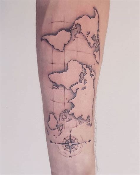 30 Pretty Map Tattoos Make You Want To Go Abroad In 2023 Map Tattoos