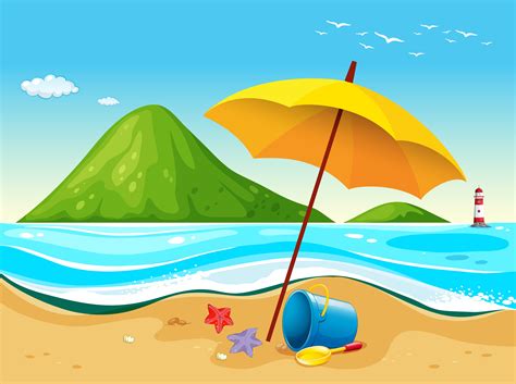 Cartoon Beach Scene Images Cartoon Beach Scene Bodheewasuep