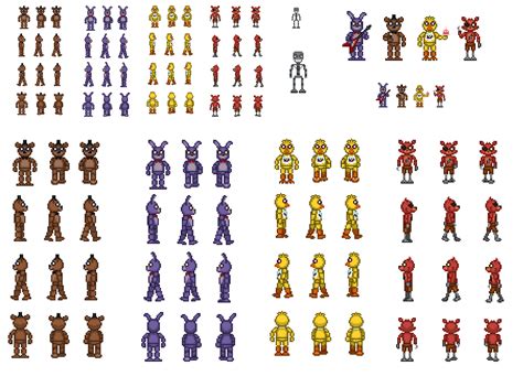 Fnaf Og 4 Pixel Sprites Rfivenightsatfreddys