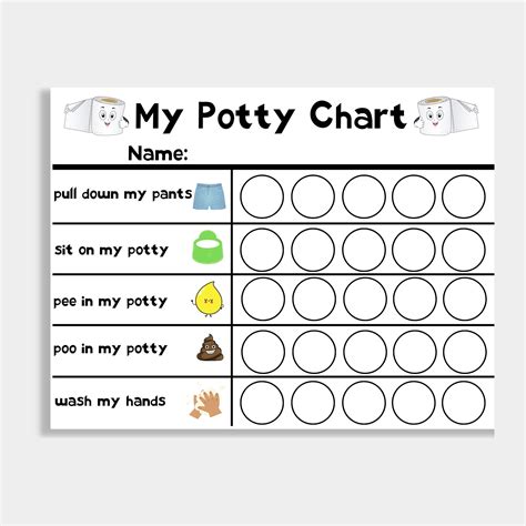 Printable Potty Training Chart Reward Chart Potty Chart Etsy Singapore