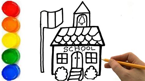 How To Draw School Building Step By Step Draw Idea Youtube