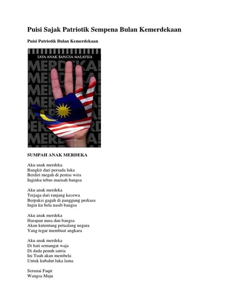 Malaysia Sajak Kemerdekaan Yang Menyentuh Hati Jual Bendera Malaysia