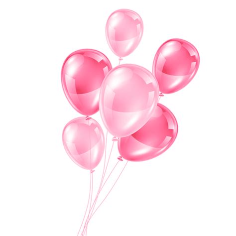 Metallic Pink Balloons Transparent Image