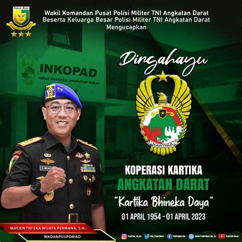 Dirgahayu Koperasi Kartika Angkatan Darat Pusat Polisi Militer Tni Ad