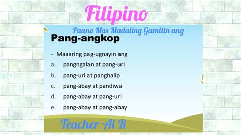 Pang Angkop II Paano Mas Madaling Gamitin Ang Pang Angkop II Teacher