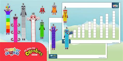 👉 Numberblocks 1 10 Scene Cut Out Activity Twinkl