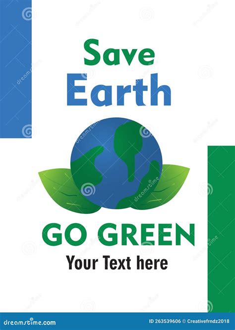 Save Earth Poster Flyer Design Stock Illustration Illustration Of