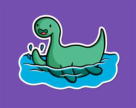 Loch Ness Monster Vinyl Sticker Cute Nessie Sticker Etsy