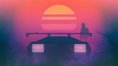 Retrowave Synthwave Evening Ride 4k Wallpaperhd Artist Wallpapers4k