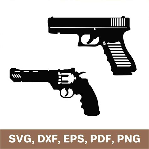 Gun Svg Pistol Svg Revolver Svg Glock Svg Gun Dxf Pisto Inspire