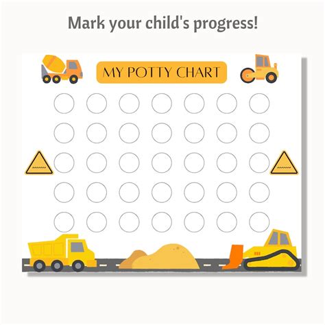 Printable Potty Training Chart Construction Truck Sticker Chart