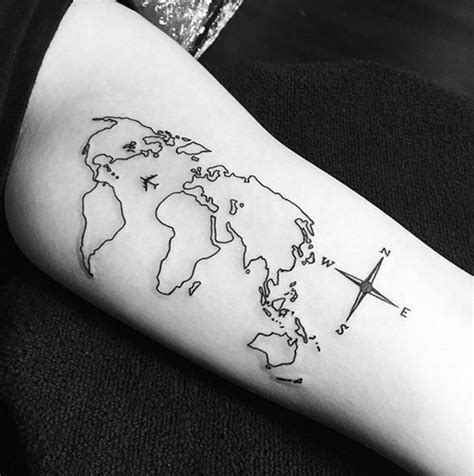 40 World Map Tattoos That Will Ignite Your Inner Travel Bug Tattooblend