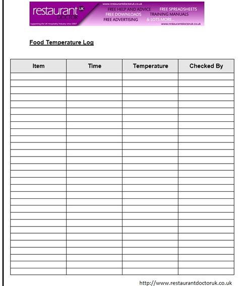 11 Free Sample Temperature Log Templates Printable Samples