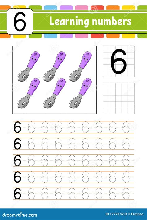 Number 6 Trace And Write Handwriting Practice Learning Numbers For