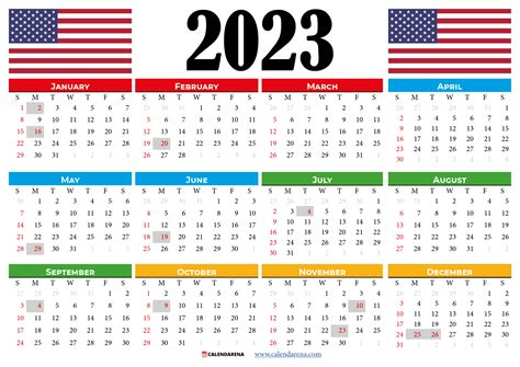 2023 Calendar Printable Usa Calendar Printables Holiday Calendar