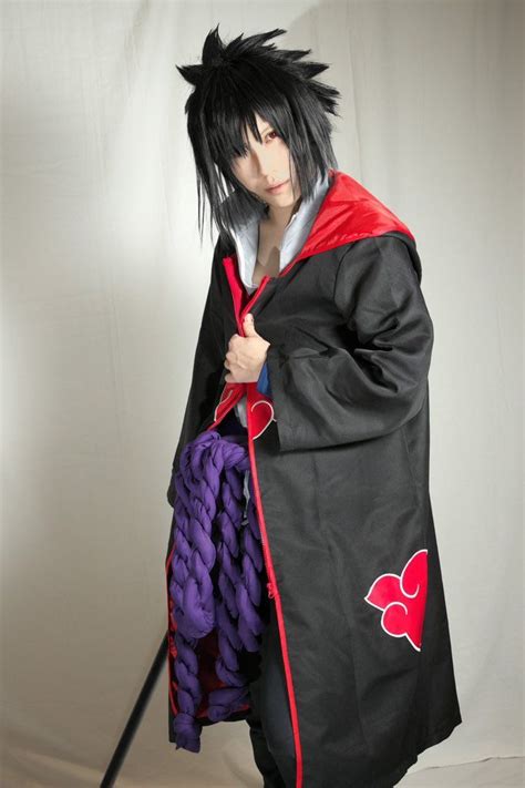 Cosplay Naruto Akatsuki Cloak Costume Sasuke Uchiha Tobi Pain Cape