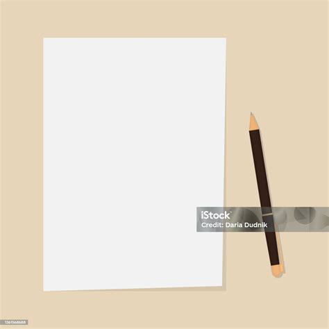 Ilustración De Hoja En Blanco E Ilustración Vectorial Con Lápiz Y Más