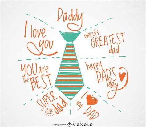 A handmade card or gift for dad from the kids is a father's day must. Father's Day Greeting Card - Vector Download