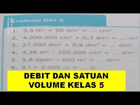 Pembahasan Debit Dan Satuan Volume Kelas Sd Matematika Kelas Youtube