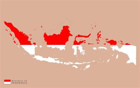 Premium Vector Indonesia Map Flag