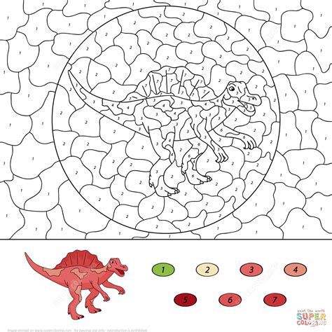 Dinosaur Color By Number Printable