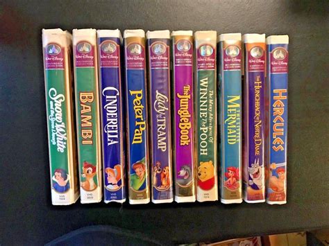 Lot Of 10 Disney Vhs Tapes Masterpiece Collection Disney Vhs Tapes