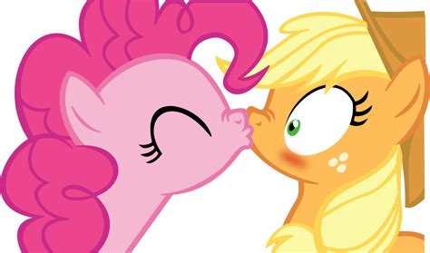 Applejack X Pinkie Pie Kissing Vector By Fluttair Pinkie Pie