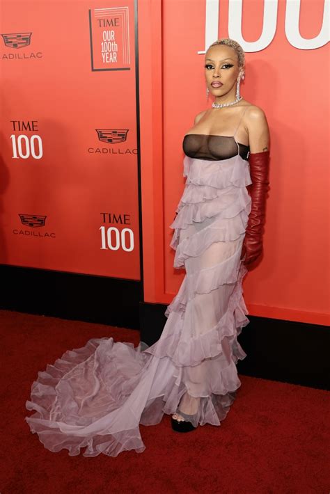 Doja Cat Soars In Sheer Dress 6 Inch Heels At Time 100 Gala 2023