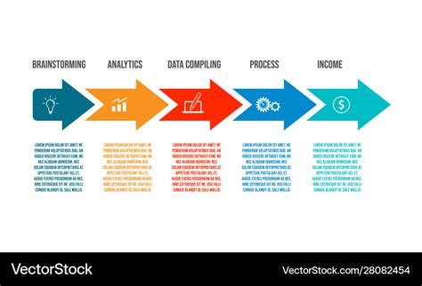 Free Vector Process Chart With Five Steps Template Hot Sex Picture