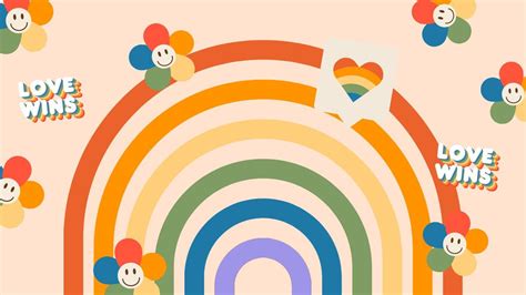 Rainbow Colorful Cute Happy Pride Month Zoom Virtual Background 🌈 Pride