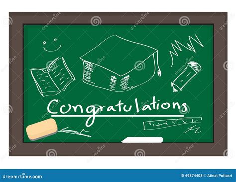 Chalkboard Congratulations On Graduating Stock Vector Illustration