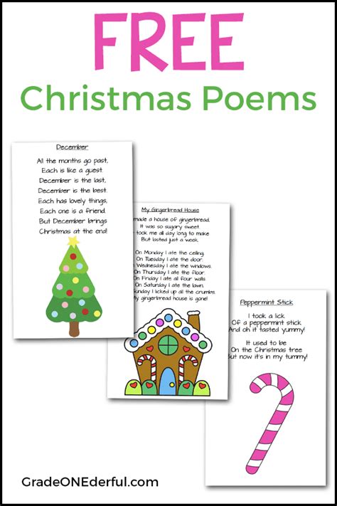 Christmas Poems For Young Children Grade Onederful