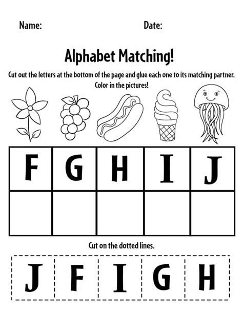 Free Alphabet Matching A Z Worksheets For Preschool ⋆ The Hollydog Blog