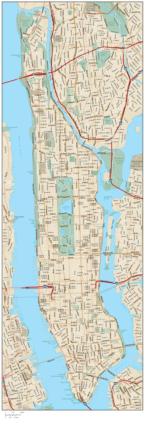 Printable Manhattan Map With Streets And Avenues