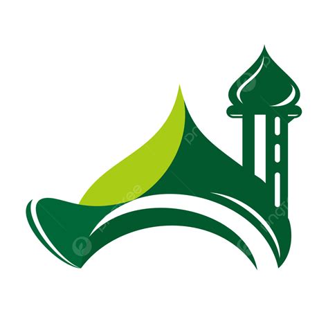 Desain Logo Masjid Hijau Modern Vektor Masjid Logo Kubah Islam Png