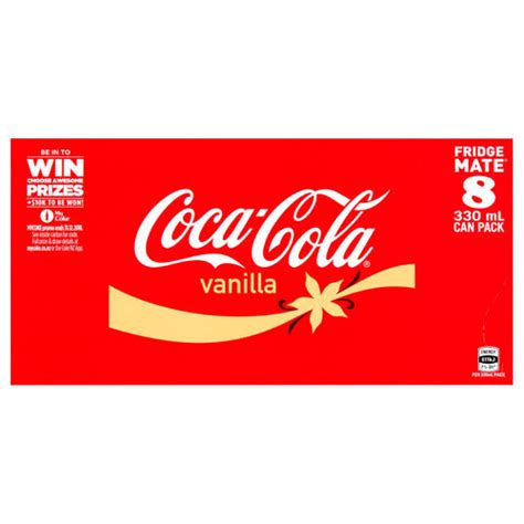 Vanilla Coke Soft Drink Cans 8 Pack 330ml At Mighty Ape Nz