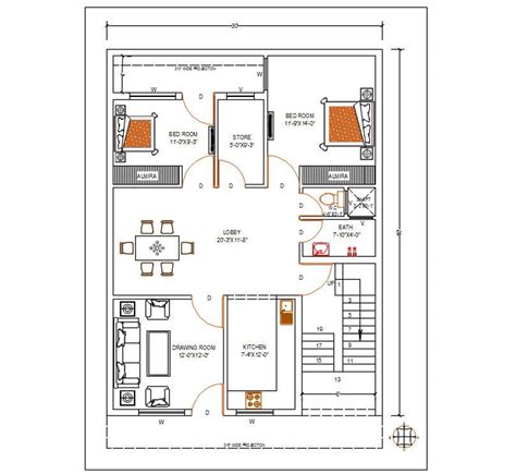 North Facing 2 Bhk House Plan With Pooja Room 30x40 Feet North Facing