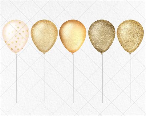 Gold Balloons Clipart Glitter Balloons Clip Art Sparkle Etsy