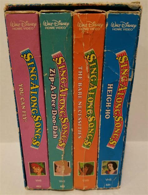 Disney Vhs Sing Along Songs Box Set Of 4 Tapes 1858237590