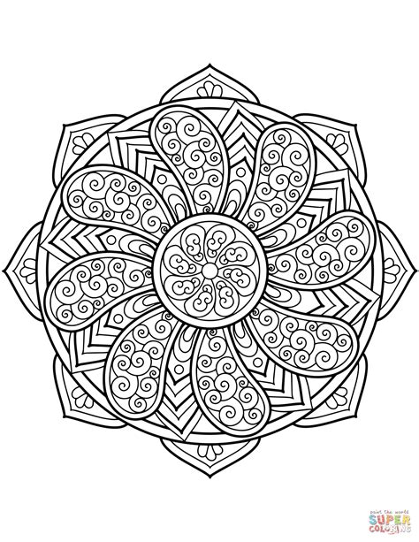 Difficult Mandala Coloring Pages At Free Printable