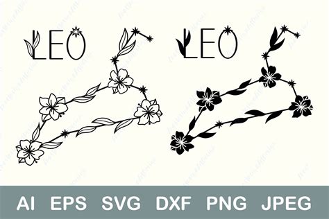 Leo Zodiac Sign Svg Constellation Dxf Astrology Svg By Ananas